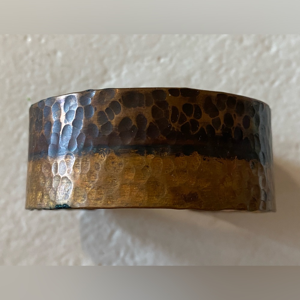 Two Tone Hammered Copper Cuff